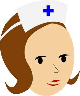 Professional Nurse Clipart Illustration with Blue Medical Cross Symbol