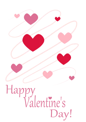 Romantic Hearts Floating with Elegant Swirls Valentine's Day Clipart Design