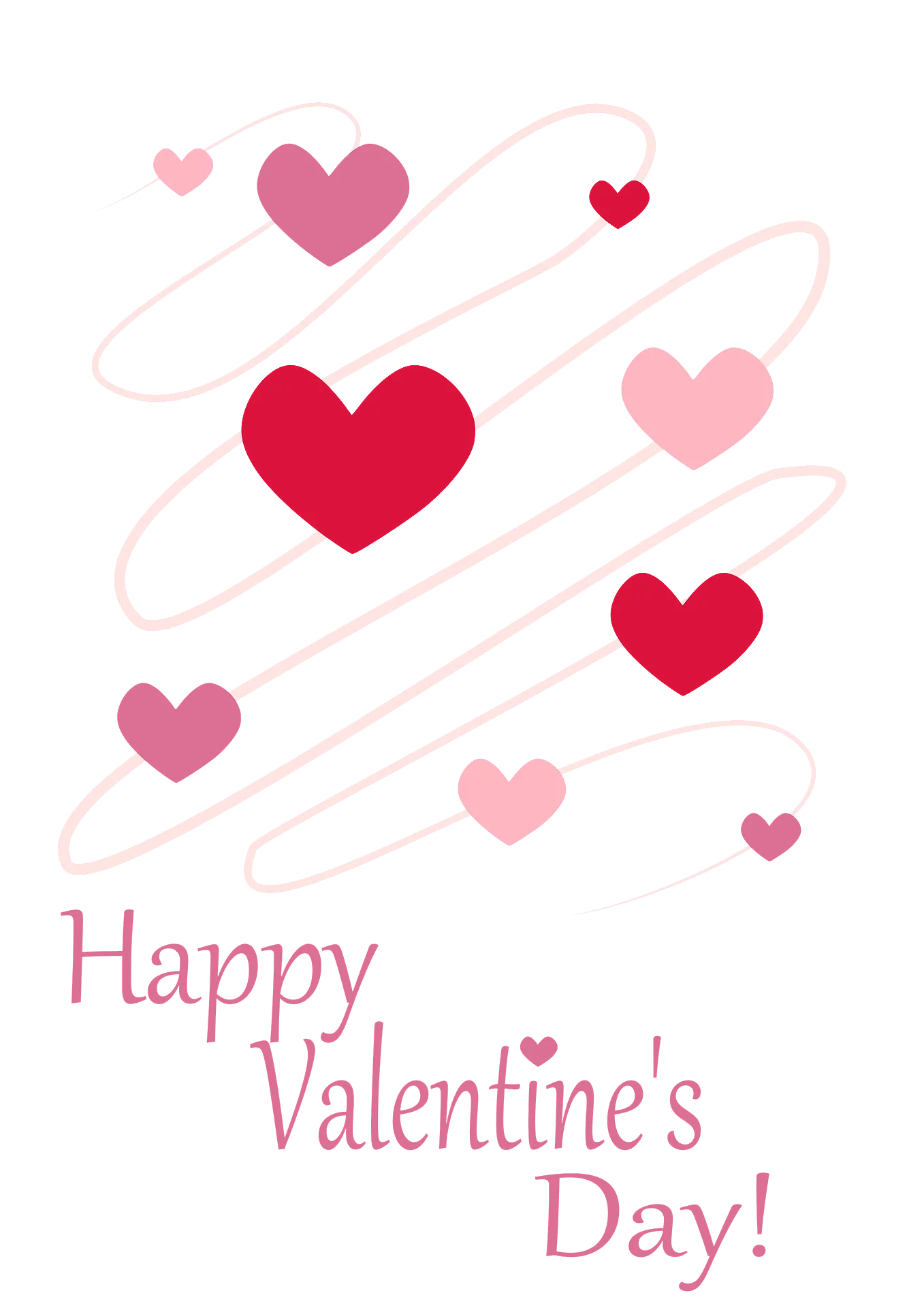 Romantic Hearts Floating with Elegant Swirls Valentine's Day Clipart Design