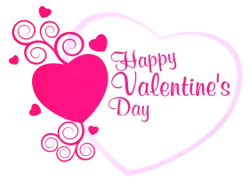 Romantic Pink Heart-Shaped Valentine's Day Celebration Clipart Design