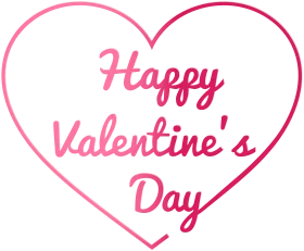 Romantic Pink Heart Shaped Valentine's Day Greeting Clipart Design