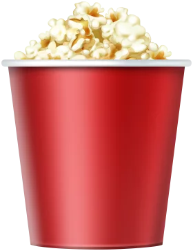 Classic Red Bucket Overflowing with Buttery Popcorn Clipart Design