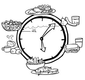 Culinary Time Management: A Delightful Meal Preparation Clock Clipart Design