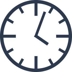 Minimalist Simple Clock Clipart - Clean Linear Design with Geometric Lines