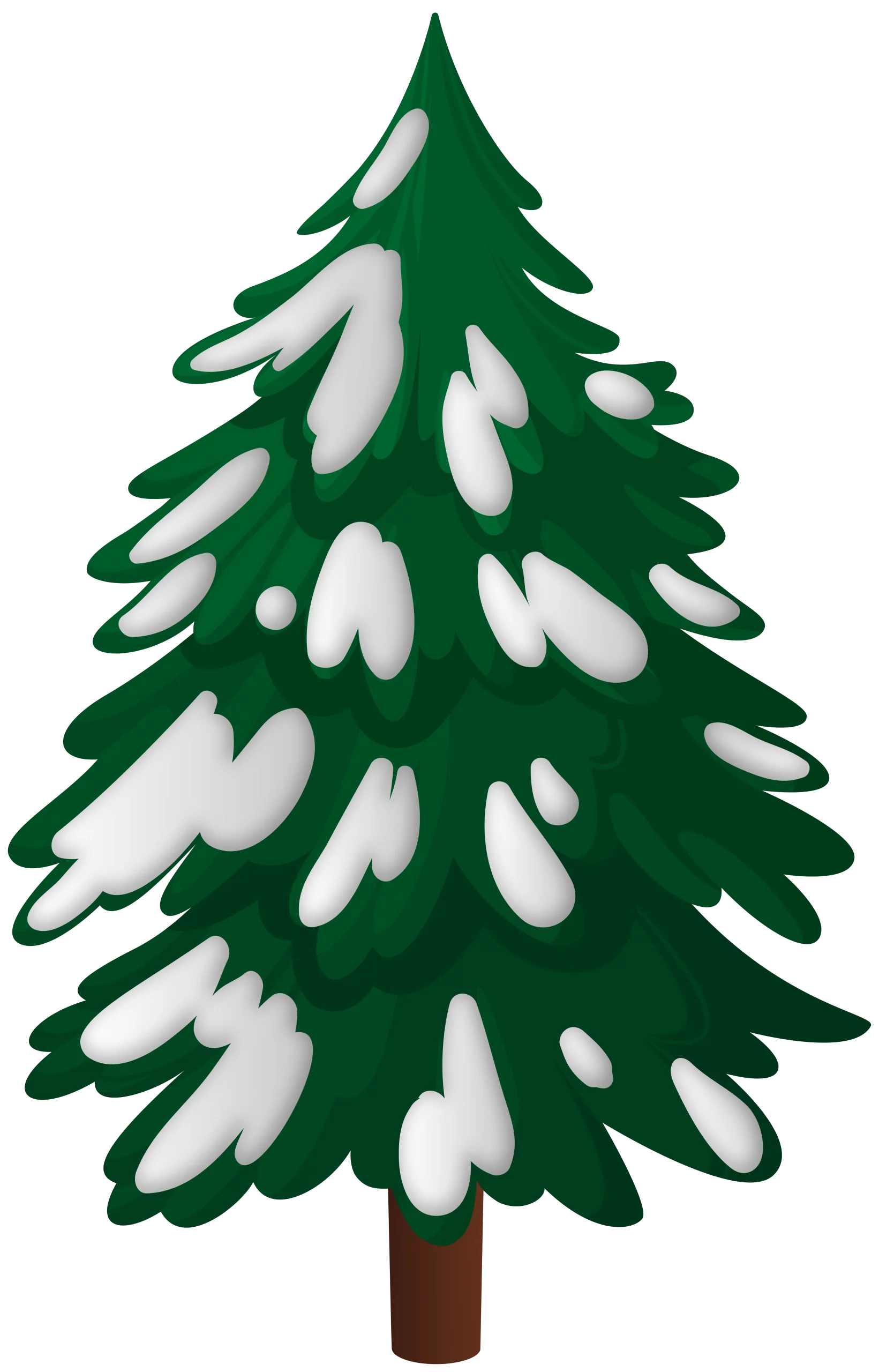 Serene Evergreen Winter Wonderland Snowcapped Pine Tree Clipart Design