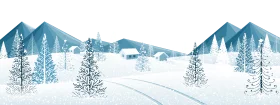 Serene Winter Landscape Clipart - Tranquil Snow-Covered Mountain Scene