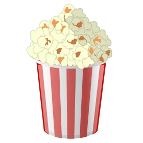 Classic Red and White Striped Popcorn Container Clipart Design