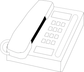 Classic Landline Office Telephone Clipart with Numeric Keypad Design