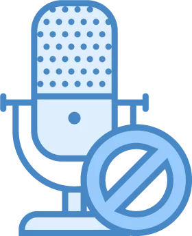 Classic Retro Studio Microphone Clipart with Prohibition Sign Icon