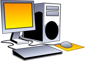 Modern Desktop Computer System Clipart Illustration - Digital Workspace Design