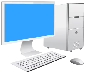 Modern Desktop Computer System Clipart Illustration with Clean Design