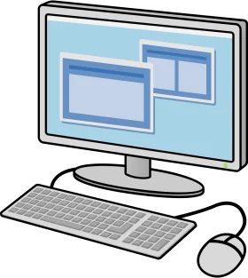 Modern Desktop Computer Workstation Clipart Illustration Design