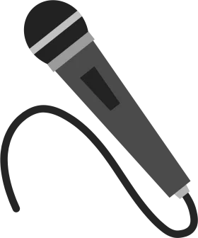 Professional Dynamic Handheld Microphone Clipart Design with Curved Cable