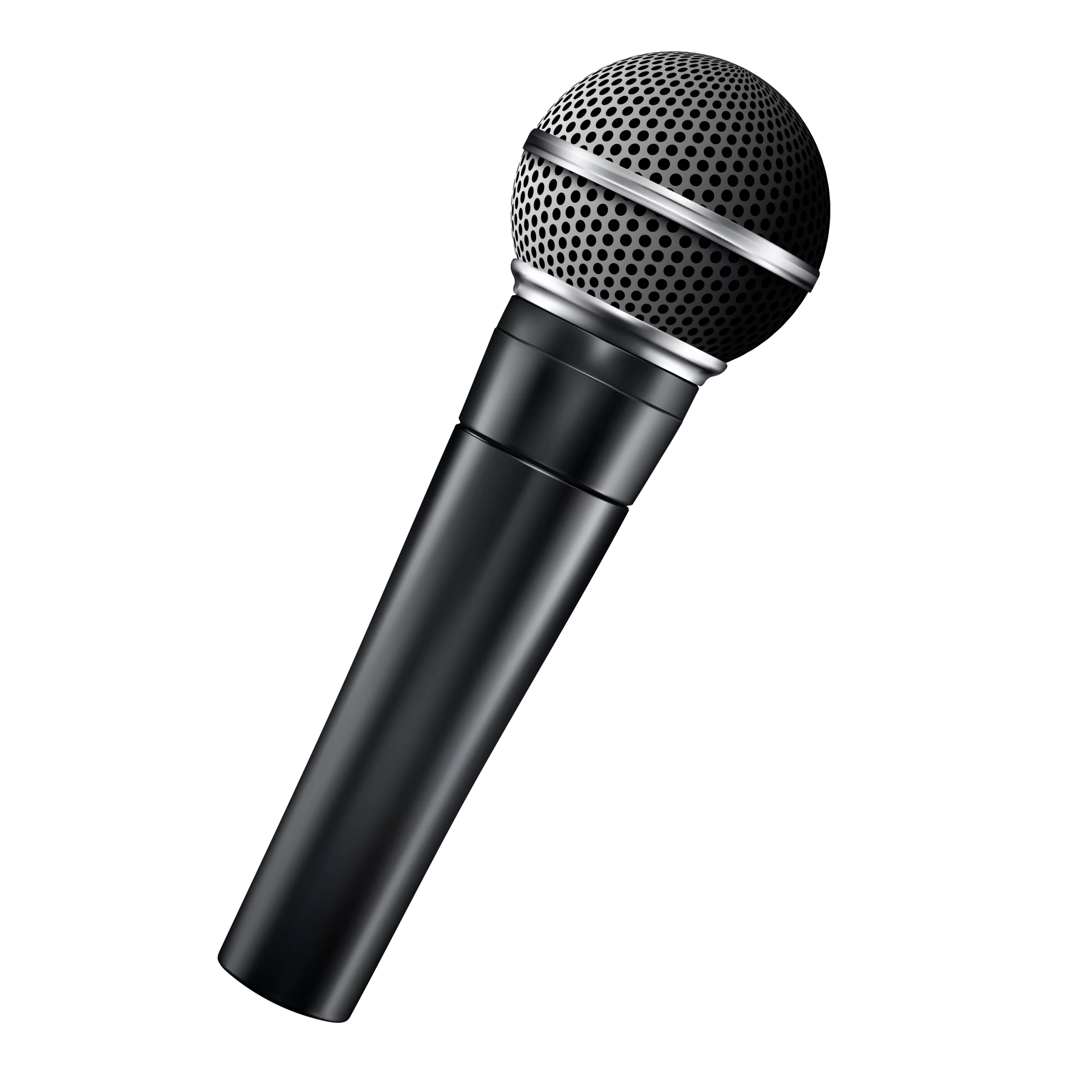 Professional Dynamic Handheld Microphone Clipart Design with Sleek Metallic Finish