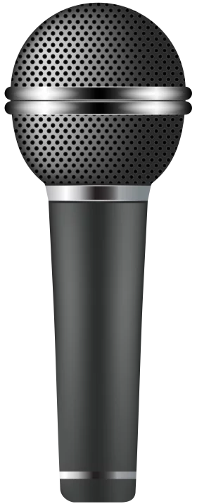 Professional Dynamic Microphone Clipart with Metallic Perforated Grille Design