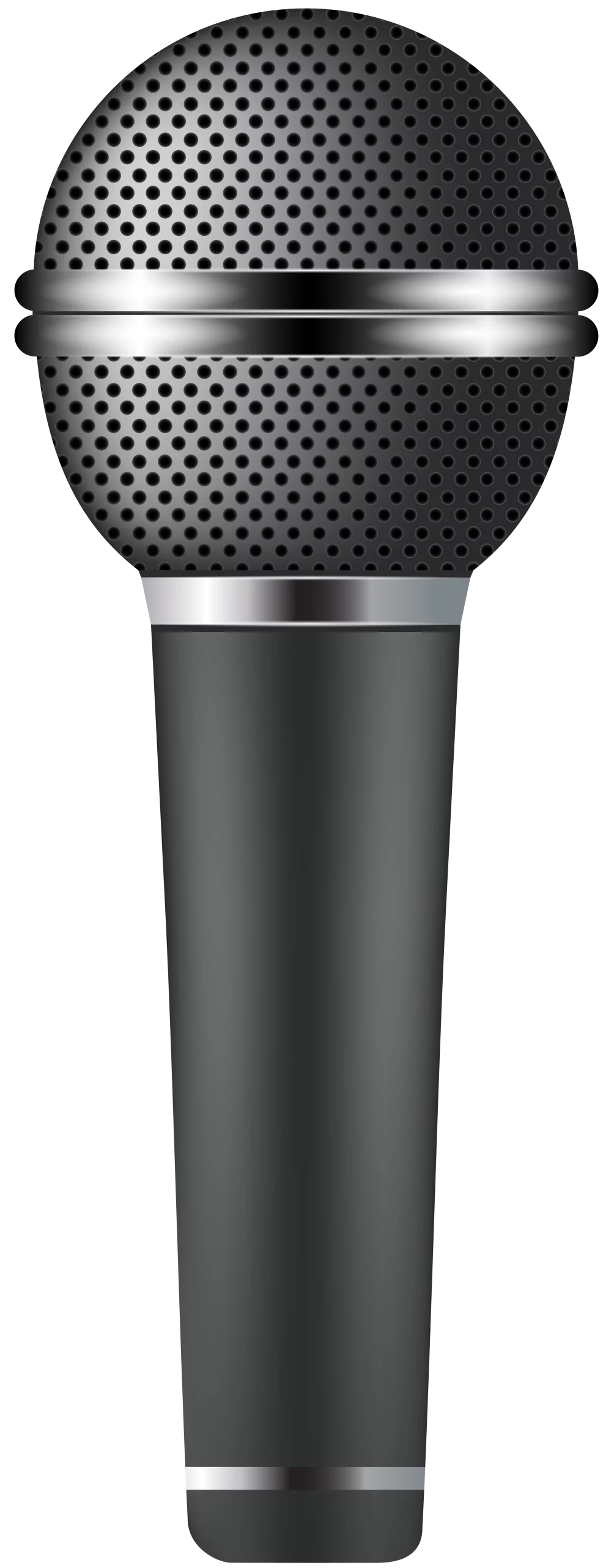 Professional Dynamic Microphone Clipart with Metallic Perforated Grille Design