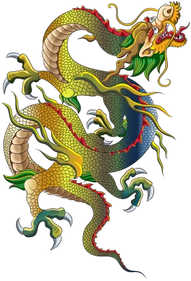 Traditional East Asian Imperial Dragon Mythical Creature Clipart Illustration