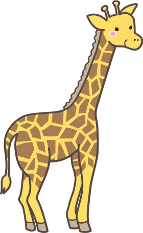 Adorable Cartoon Giraffe Clipart: Cute Yellow Animal Character Design