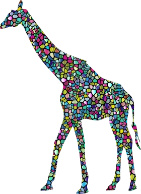 Mosaic Geometric Giraffe Clipart - A Kaleidoscope of Colorful Geometric Shapes