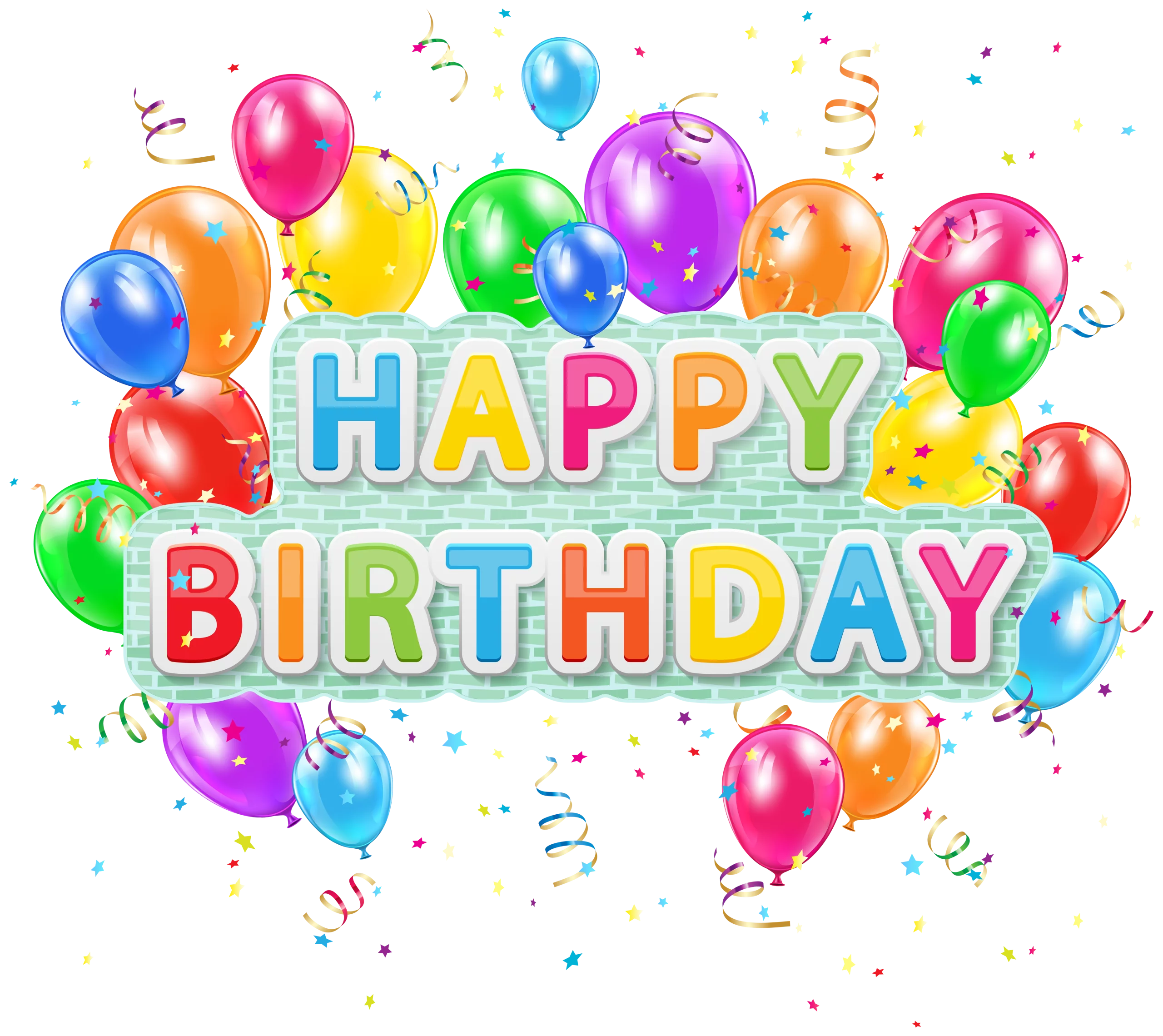 Festive Colorful Happy Birthday Balloon Celebration Clipart Design