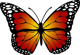 Majestic Monarch Butterfly Clipart with Radiant Orange and Black Wings