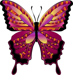 Majestic Swallowtail Butterfly Clipart with Radiant Geometric Wing Patterns