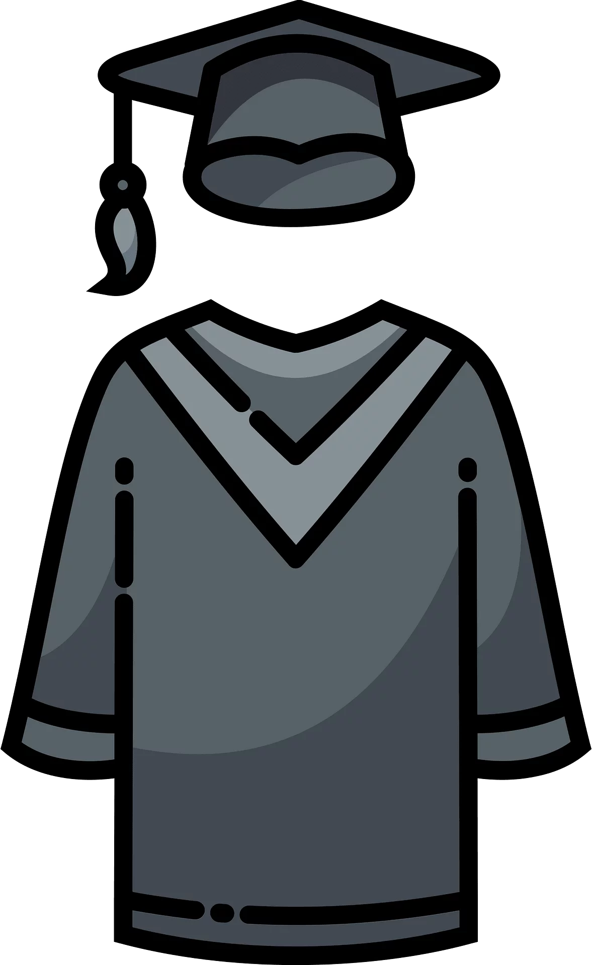 Minimalist Graduation Clipart: Monochrome Academic Achievement Symbol