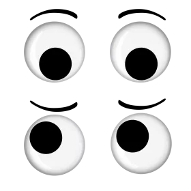 Whimsical Black and White Cartoon Googly Eyes Clipart Design