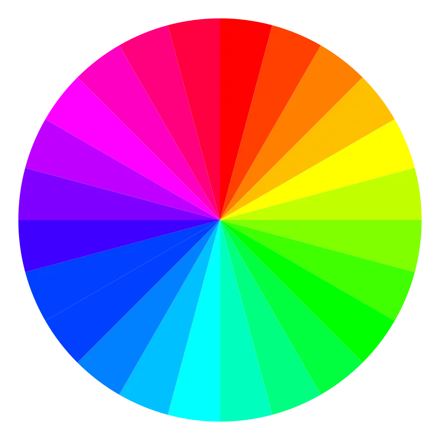 Radiant Rainbow Color Wheel Clipart: Spectrum of Hues in Perfect Symmetry