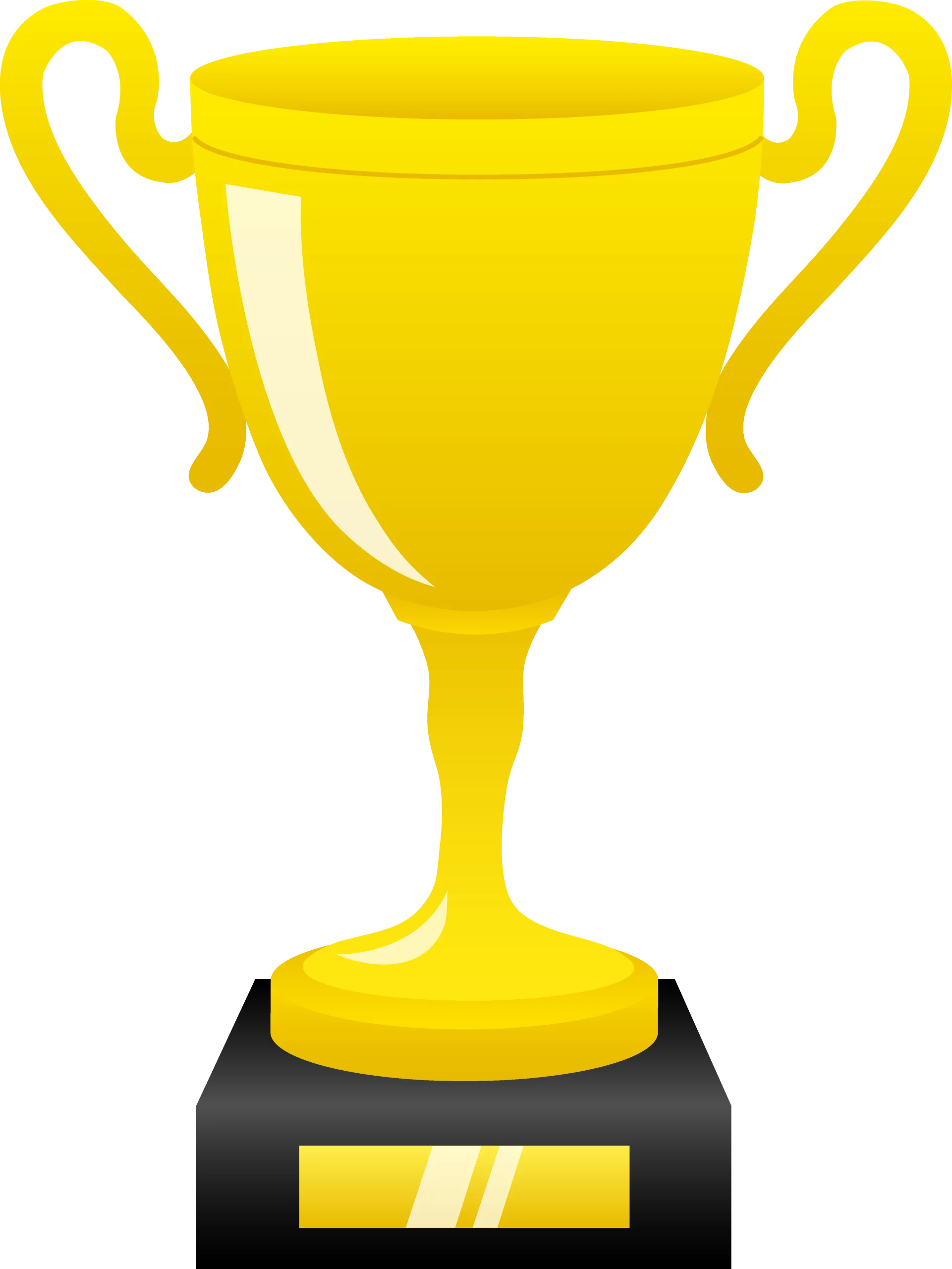 Golden Champion's Triumph: A Sleek and Stylish Trophy Clipart Design