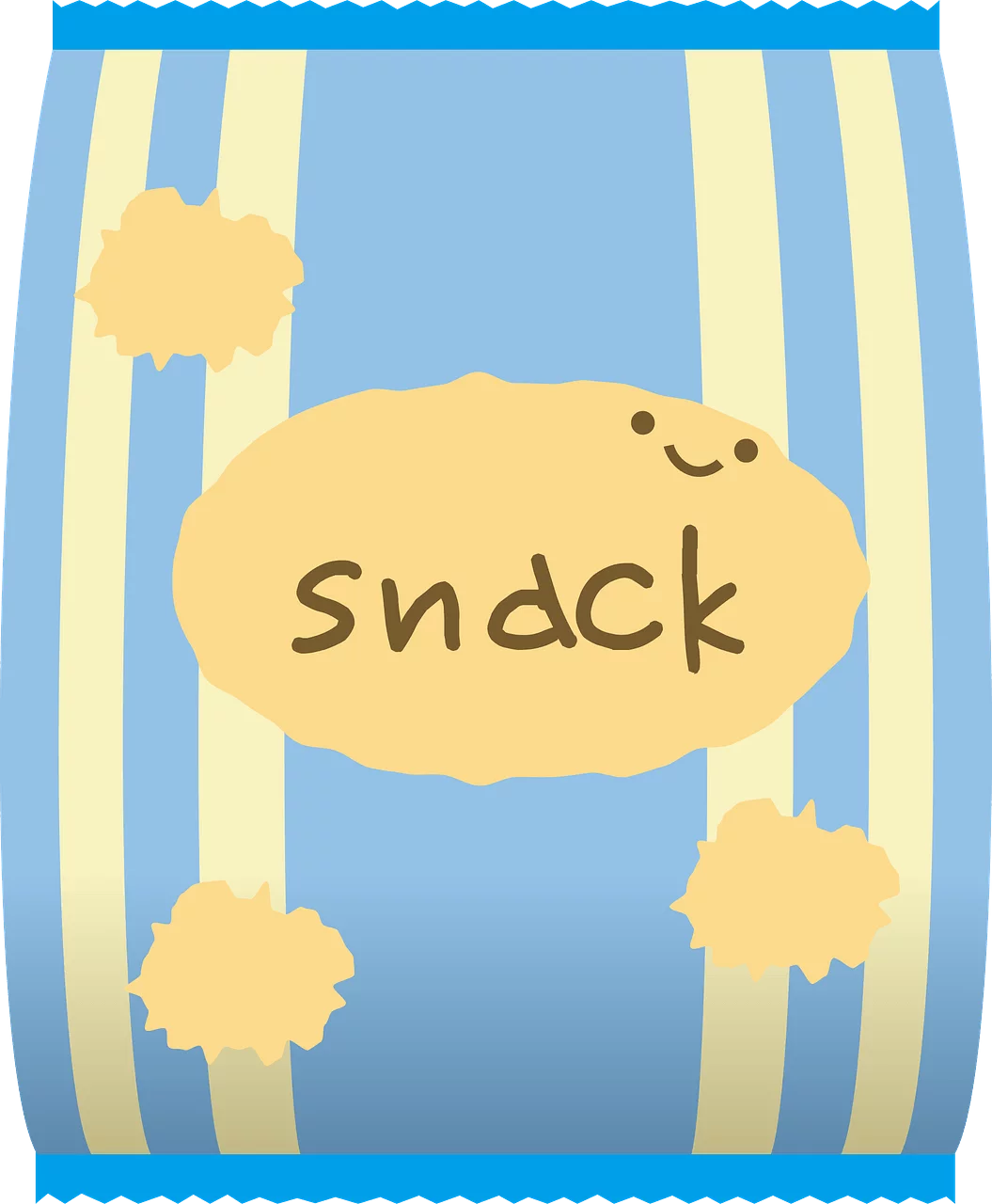 Adorable Cartoon Snack Bag Clipart with Cute Smiley Face Design