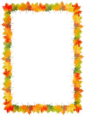 Autumn Maple Leaf Border Clipart - Seasonal Fall Color Frame Design