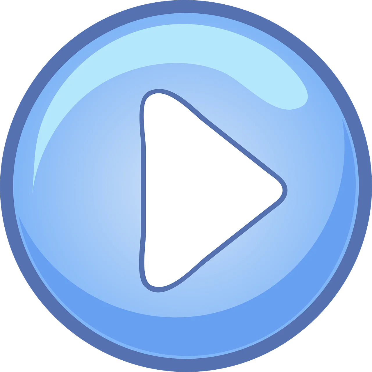 Sleek Blue Play Button Clipart Icon for Digital Media Design