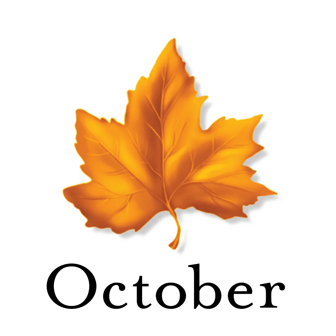 Elegant Autumn Maple Leaf Clipart Symbolizing the Essence of October's Seasonal Transition