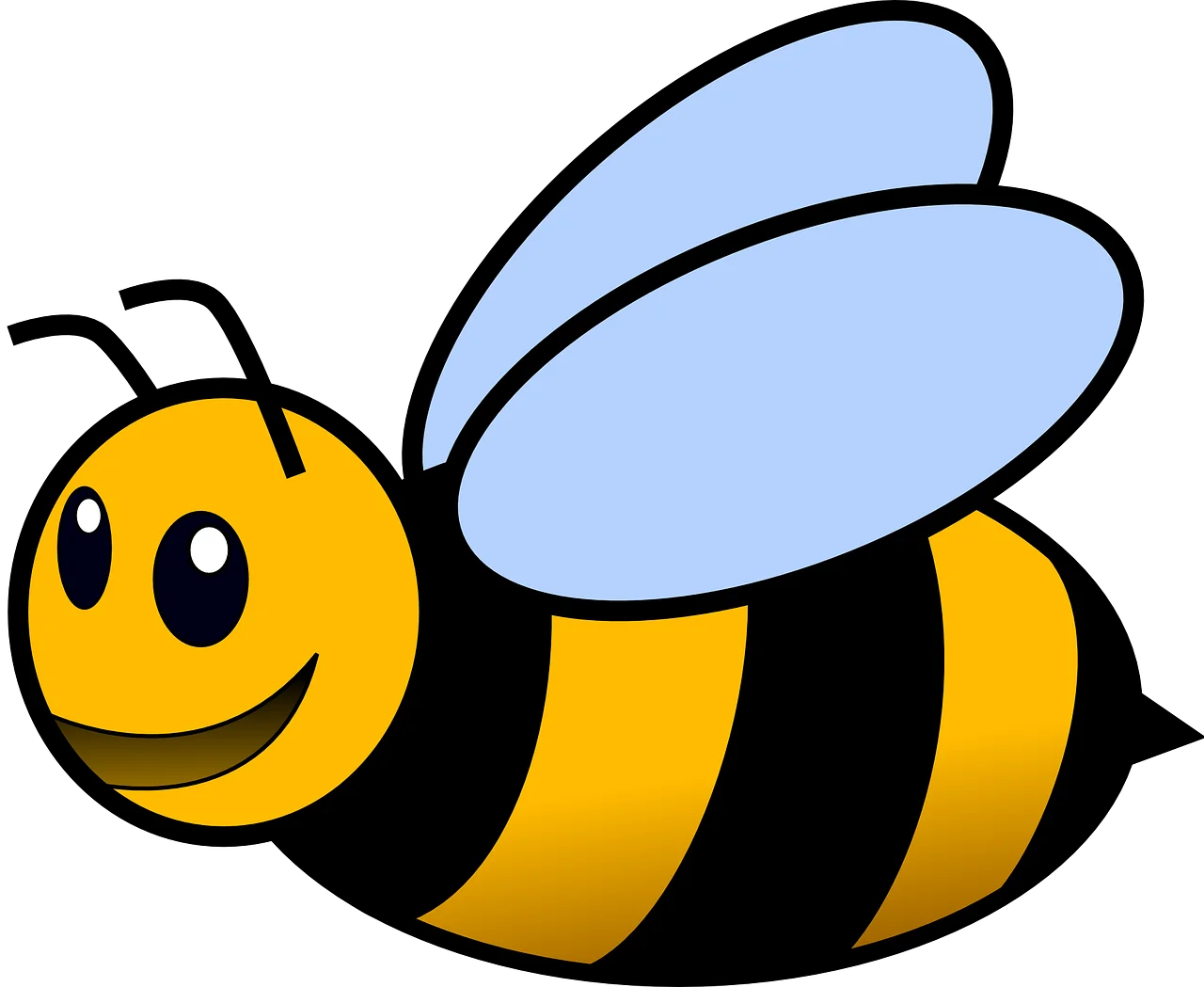 Adorable Cartoon Bee Clipart: Cheerful Buzzing Insect with Playful Design