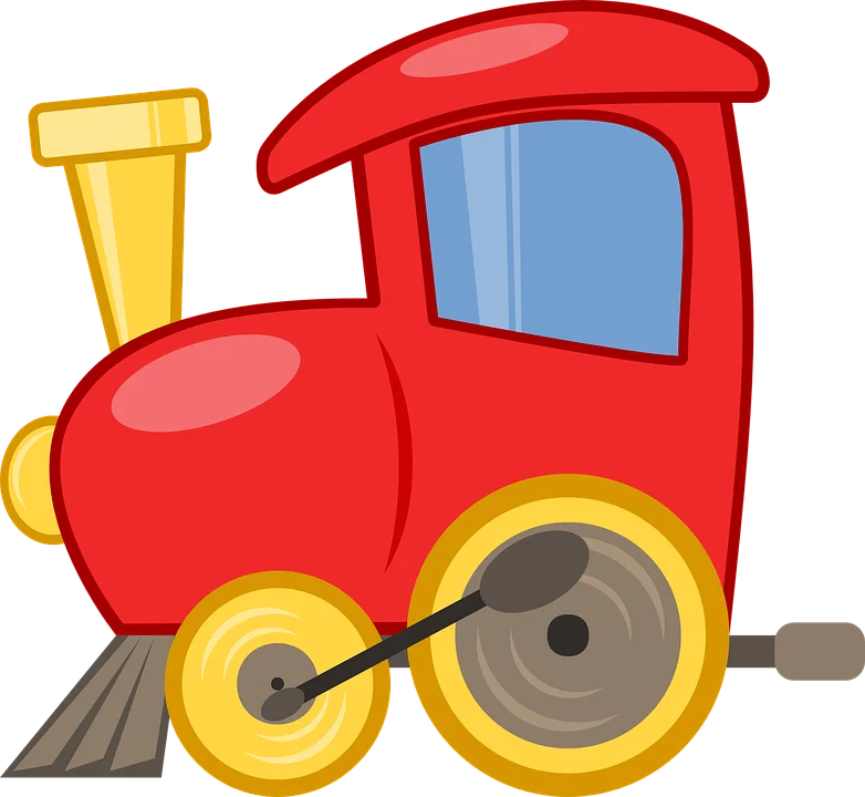 Cheerful Red Cartoon Train Clipart for Children's Design and Learning