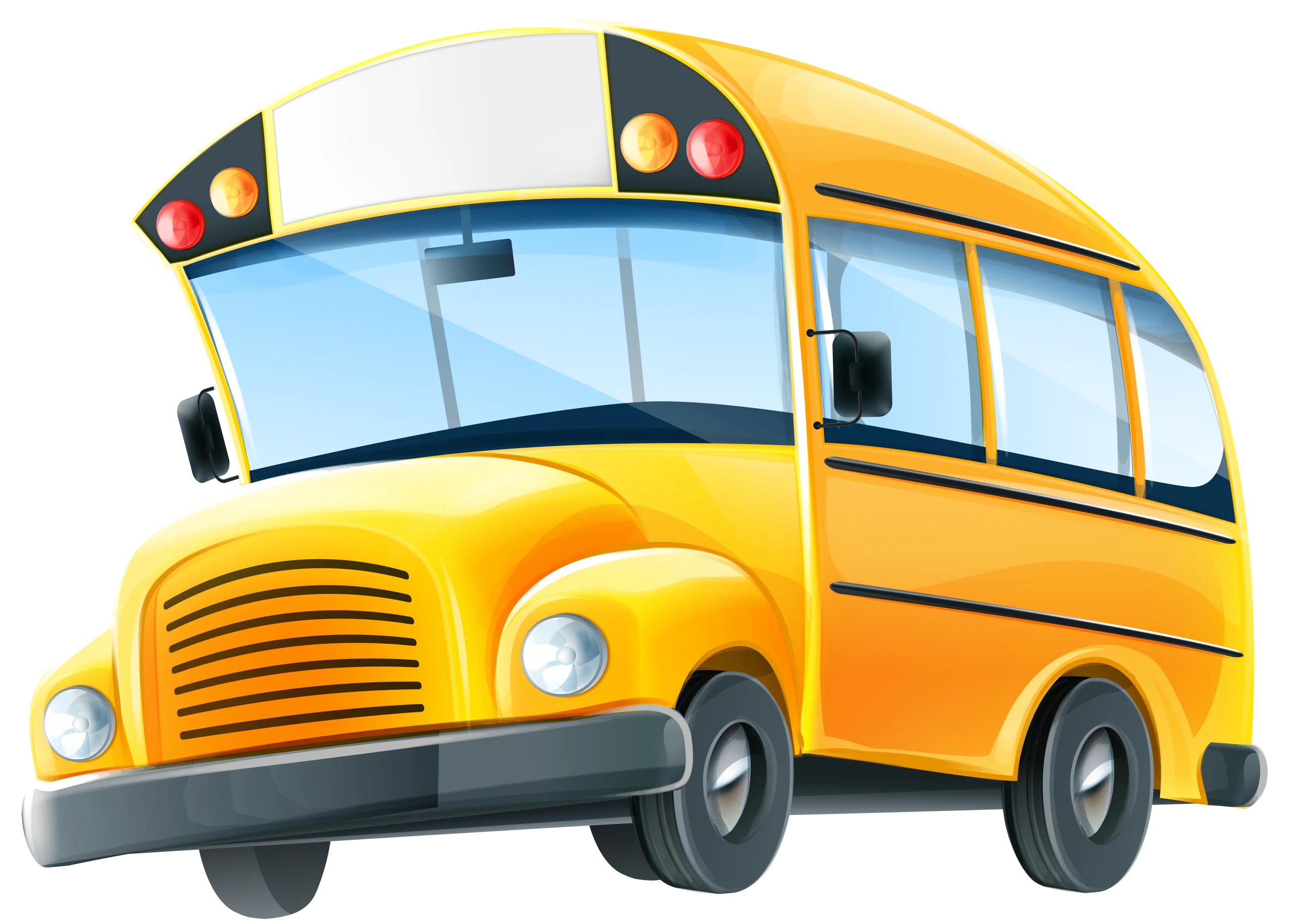 Cheerful Yellow School Bus Clipart Illustration for Children's Design