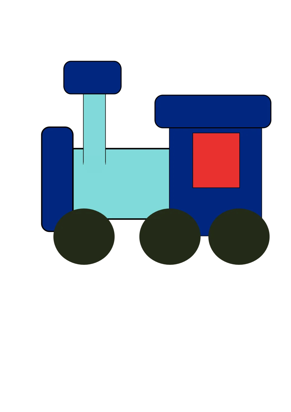 Cute Cartoon Locomotive Clipart: Charming Blue and Red Train Design