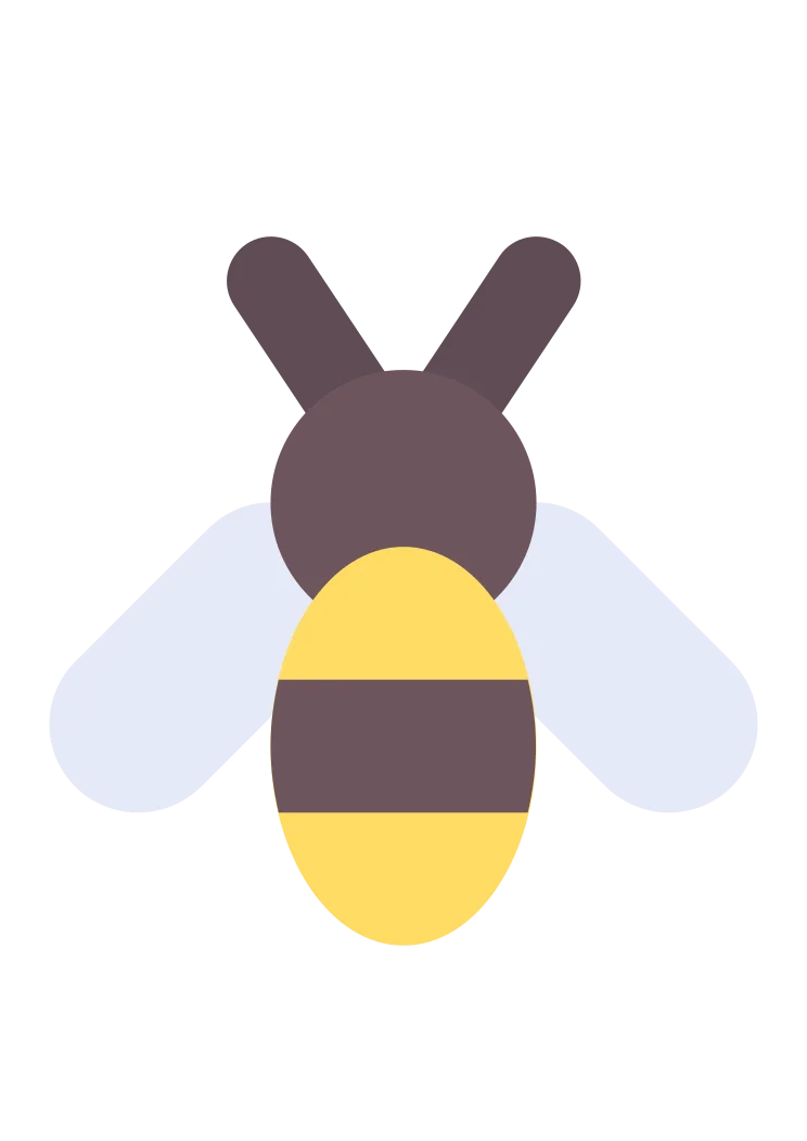 Minimalist Bee Clipart: Stylized Honey Insect with Simple Geometric Design