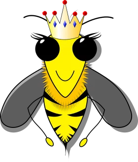 Royal Bee Monarch: A Whimsical and Playful Cartoon Bee Clipart Design
