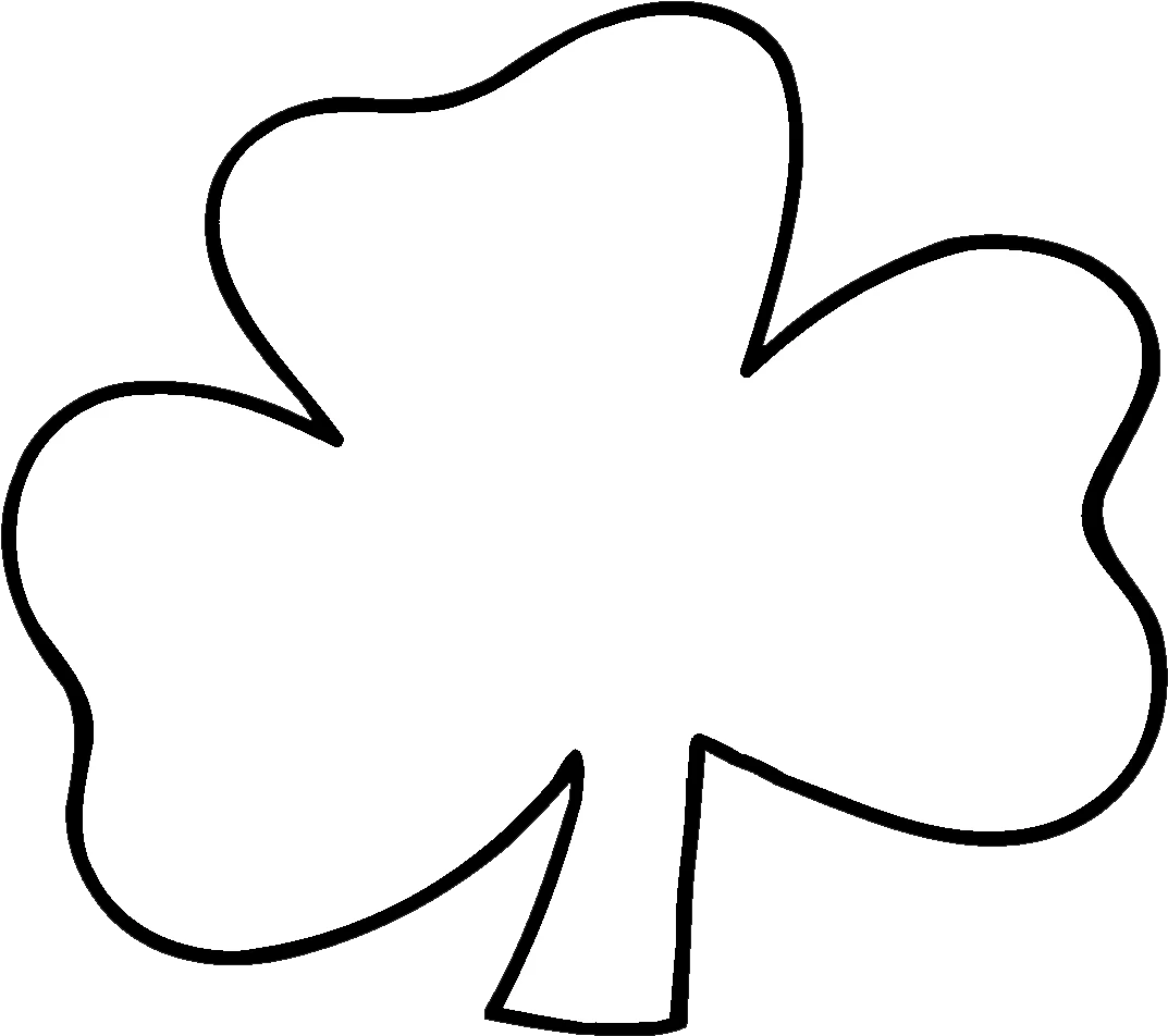 Simple Elegant Black and White Shamrock Clipart Vector Illustration