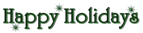 Festive Green Happy Holidays Clipart with Elegant Snowflake Accents