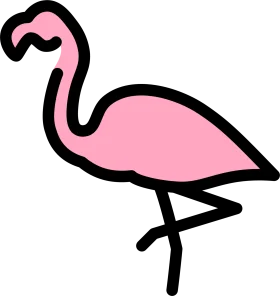 Minimalist Pink Flamingo Clipart: Elegant One-Legged Silhouette Design