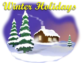 Serene Winter Holidays Snow-Covered Landscape Clipart Scene