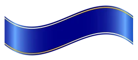 Elegant Deep Blue Wavy Metallic Ribbon Clipart Design Element