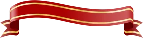 Elegant Red and Gold Ribbon Banner Clipart Design with Flowing Edges