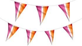 Festive Triangle Pennant Clipart Banner with Warm Color Gradient Design