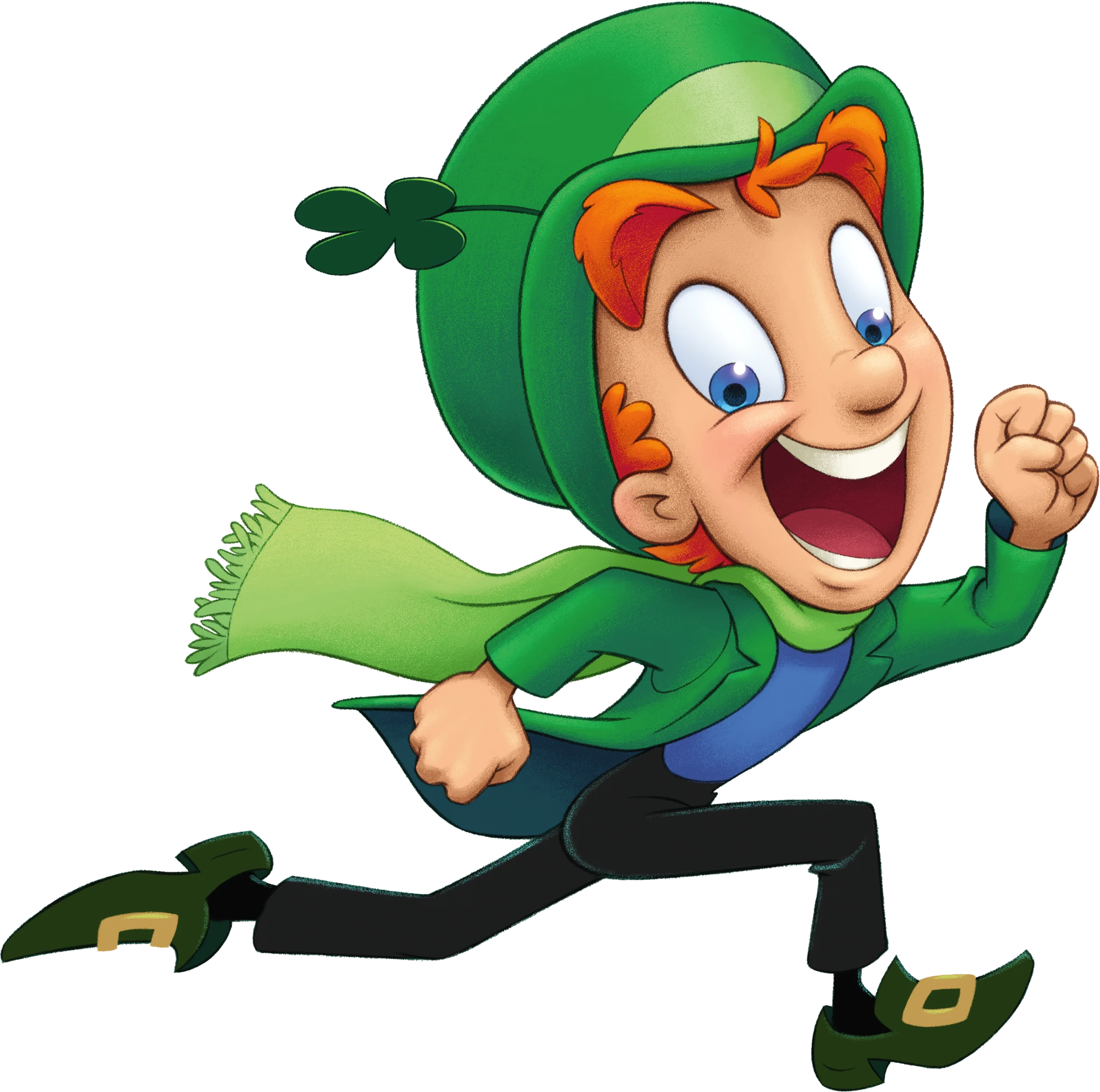 Cheerful Irish Leprechaun Running Playful Cartoon Clipart Adventure