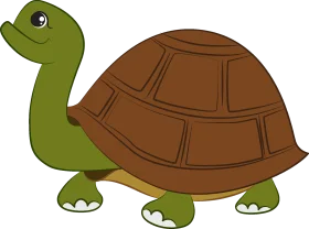 Adorable Green and Brown Turtle Clipart Illustration for Kids and Design