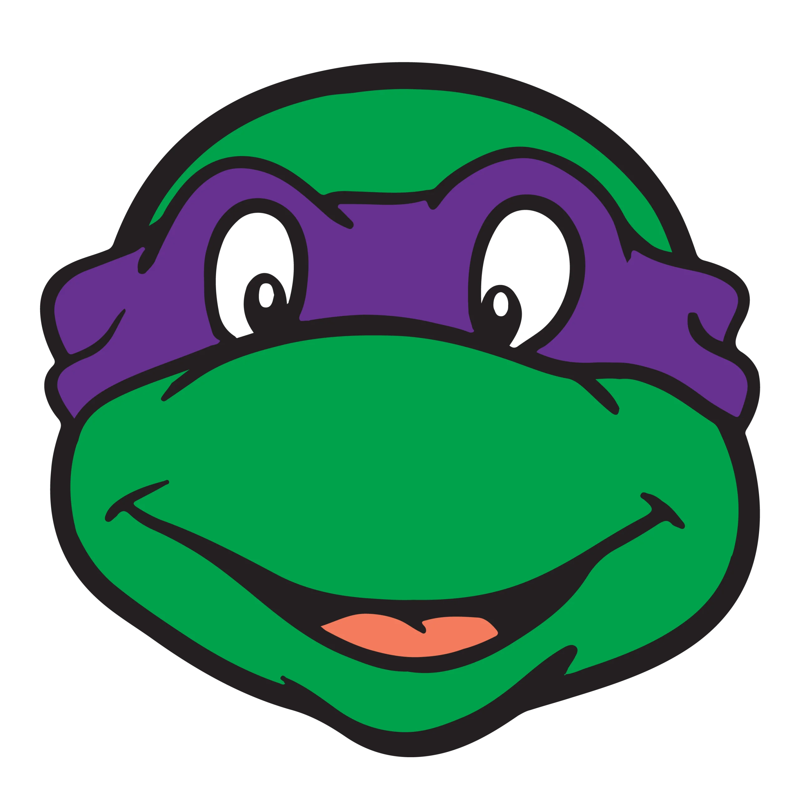 Playful Green Ninja Turtle Head Cartoon Clipart Design for Kids